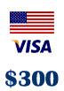 گیفت کارت ویزا 300 دلاری امریکا (تحویل ۴۸ ساعته)